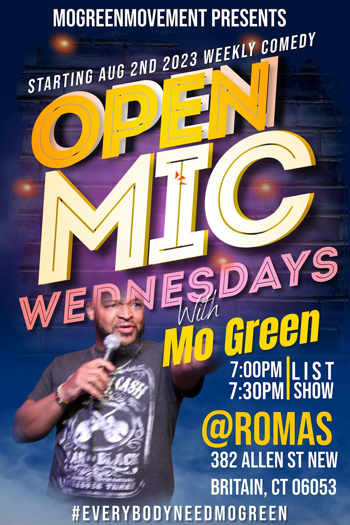 Copy of Mo's Comedy Open Mic Wednesdays