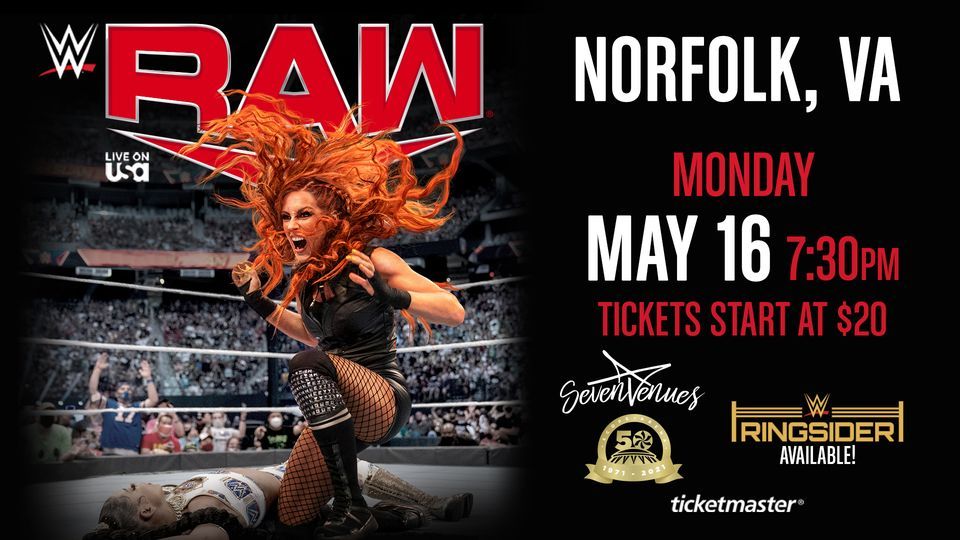 WWE Monday Night RAW Norfolk Scope May 16, 2022