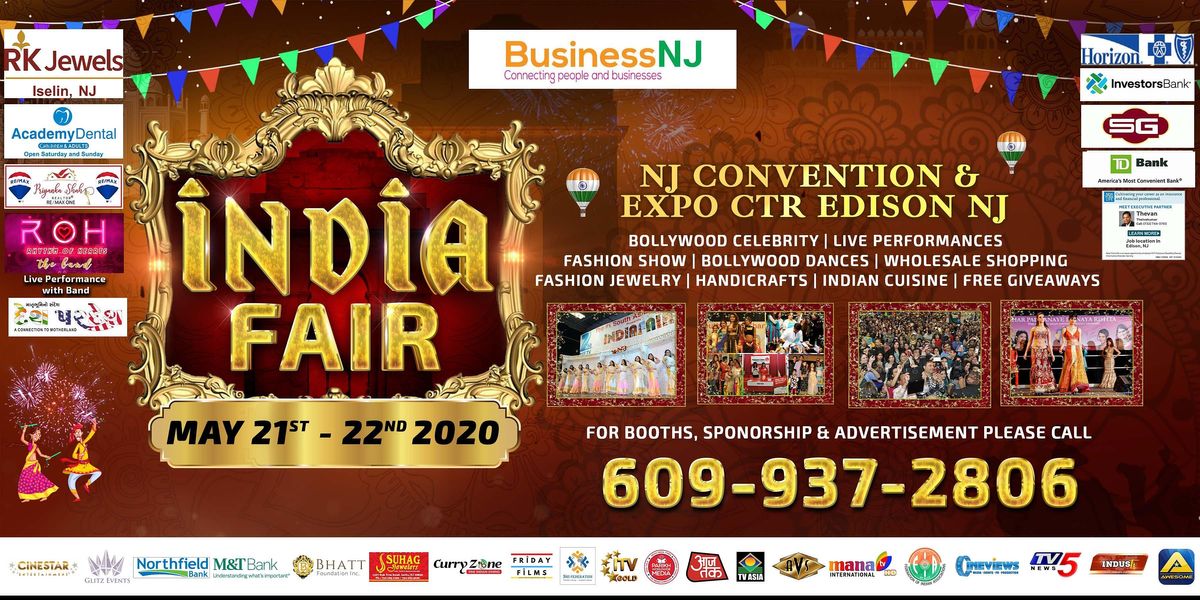 India Fair 2022 NJ Convention & Expo Center, Edison, NJ May 21 to