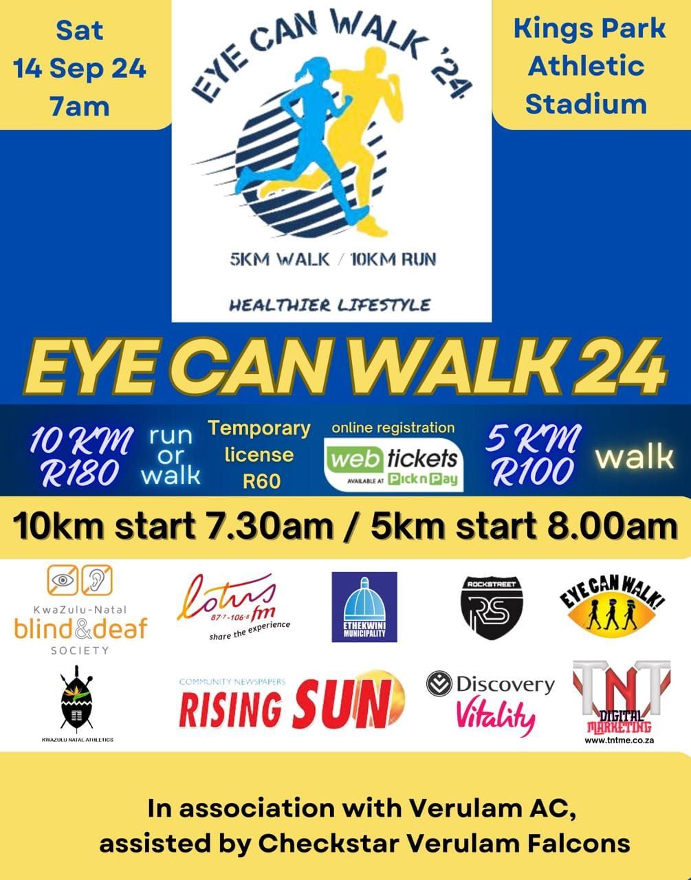 Eye Can Walk Kings Park Athletics Stadium, Durban, NL September 14