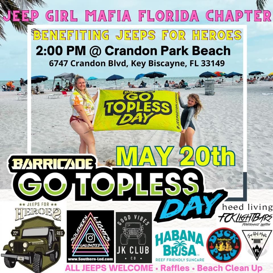 Go Topless Day Miami Jeep Girl Mafia FL Chapter Crandon Park Beach