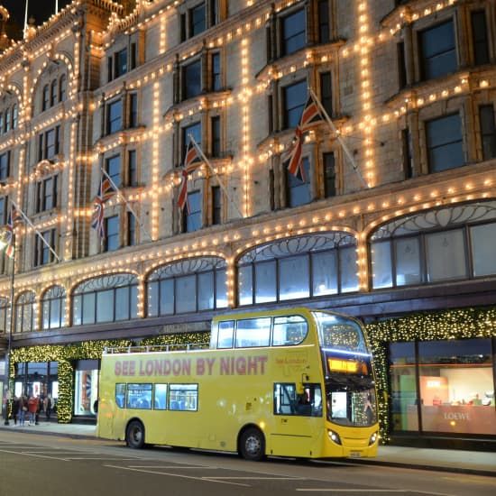 See London Christmas Lights on Open-Top Bus
