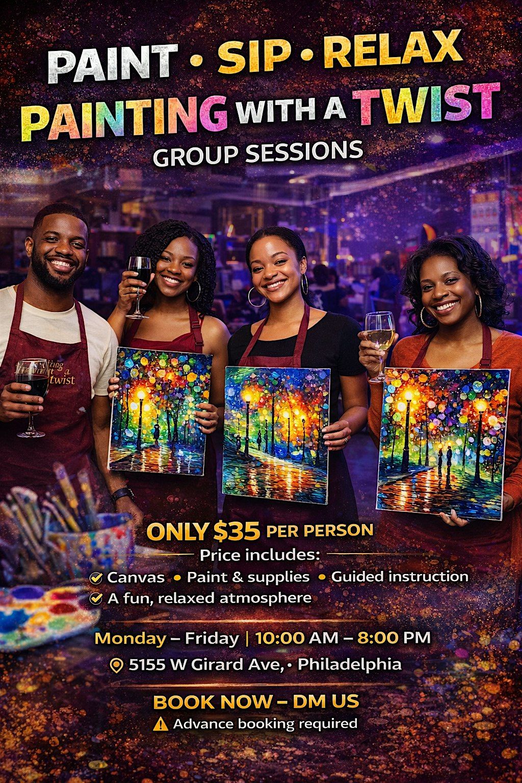 PAINTING WITH A TWIST OPENINGS!!