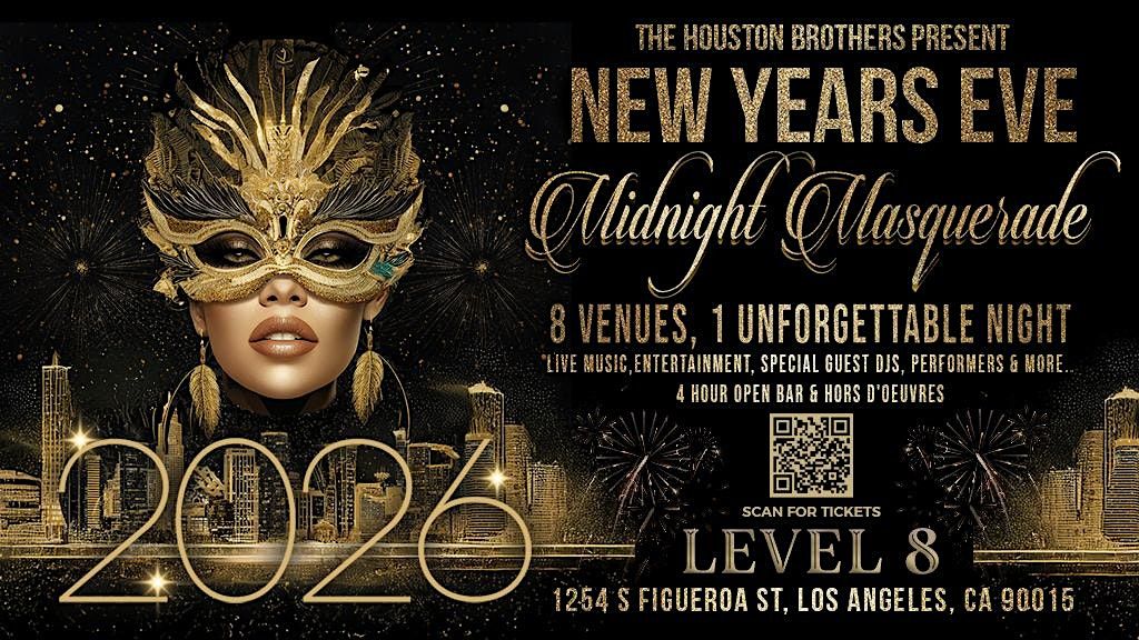 3rd Annual Midnight Masquerade @ Level 8: NYE 2026