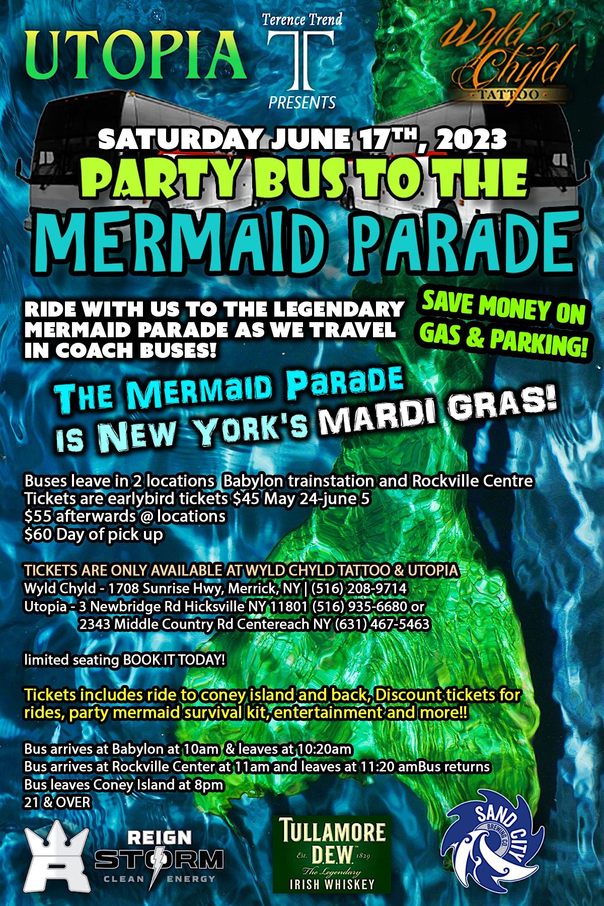 TT Party bus to the Mermaid Parade 2025 Coney Island, Brooklyn, NY