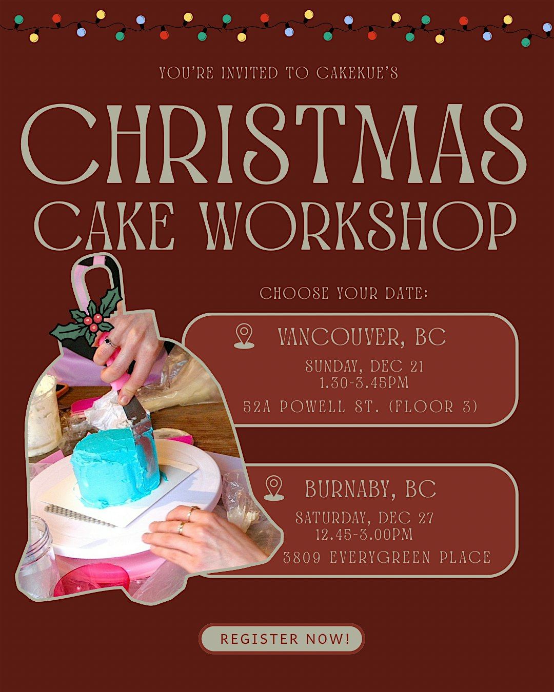 Christmas Cake Workshop VANCOUVER