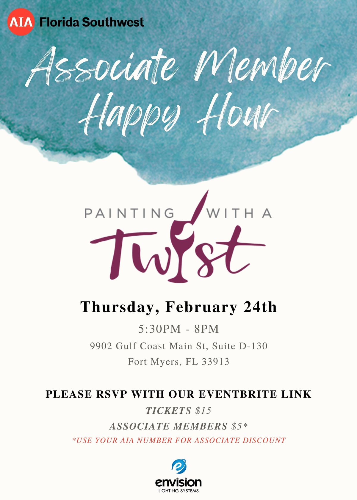 AIA FLSW Associate Member Happy Hour Painting with A Twist Painting