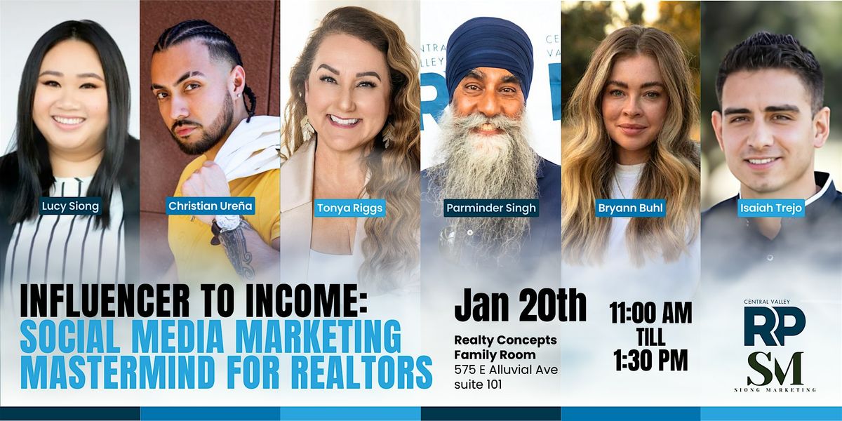 Influencer to Income: Social Media Marketing Mastermind for Realtors
