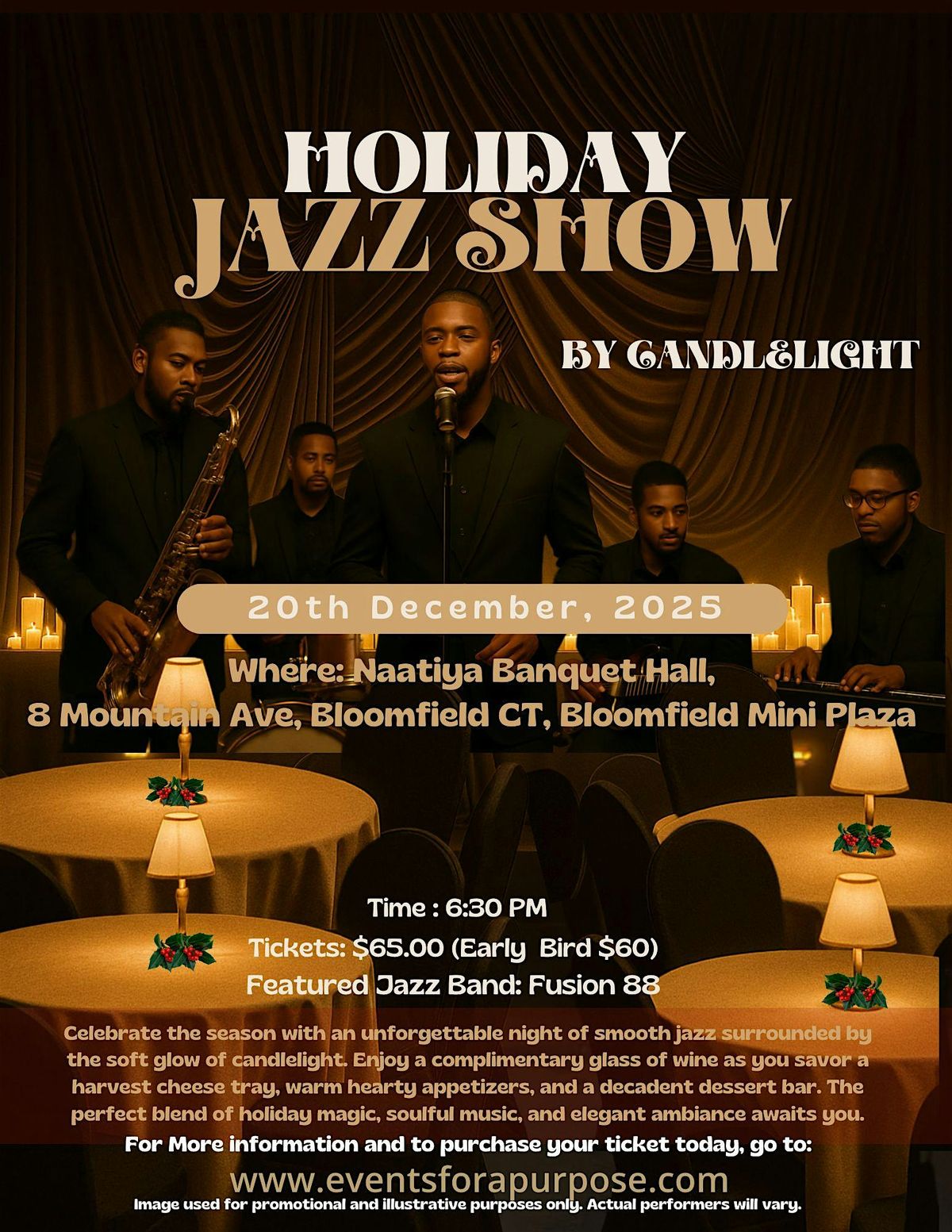 Holiday Jazz Show by Candlelight \u2013 An Elegant Evening of Smooth Jazz, Wine