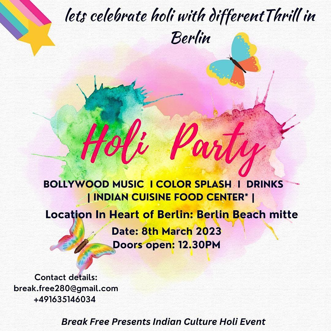 Berlin Holi Event-Festival of Colours | BeachMitte, Berlin, BE | March 8,  2023