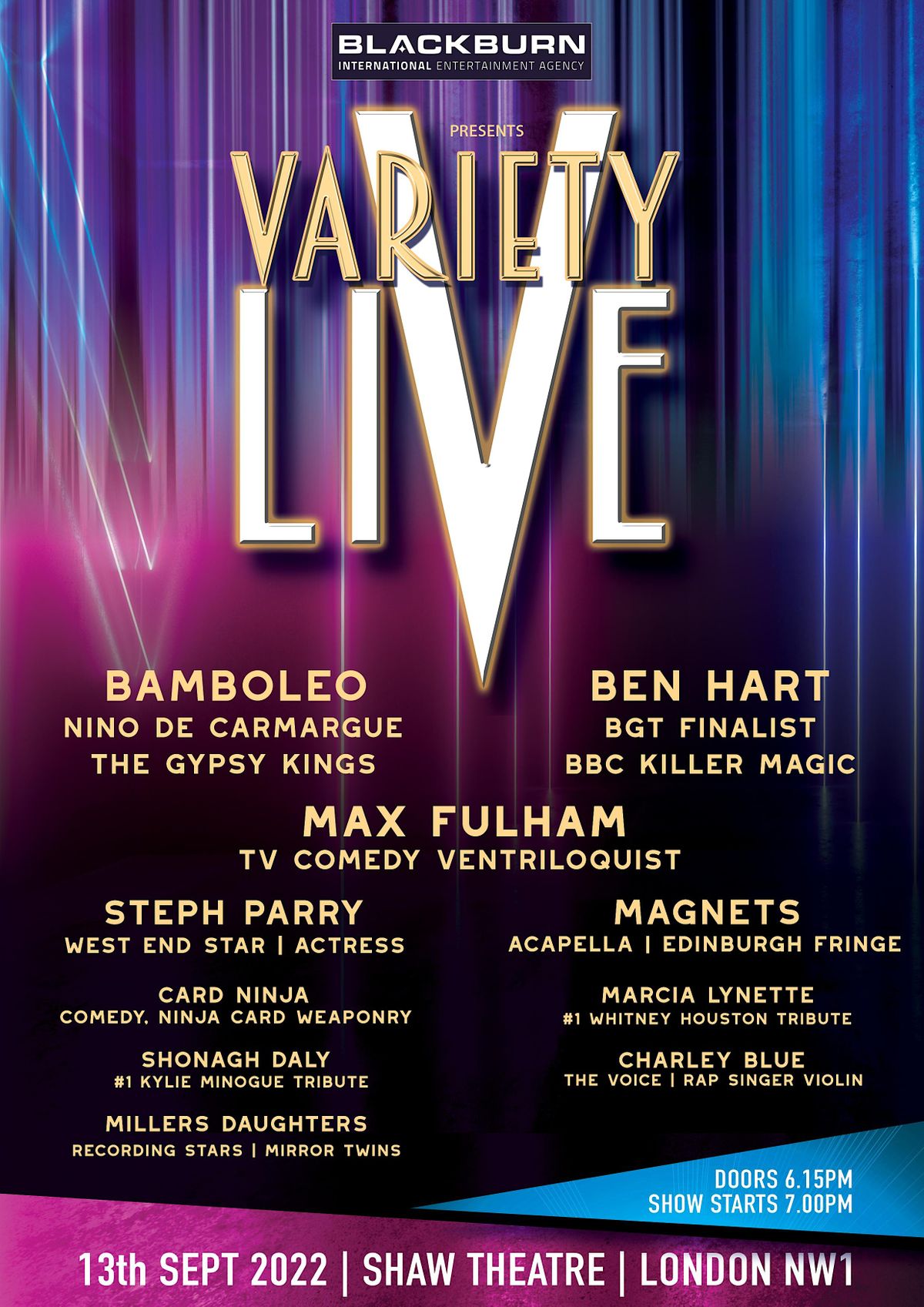 Variety Live Shaw Theatre, London, EN September 14, 2025