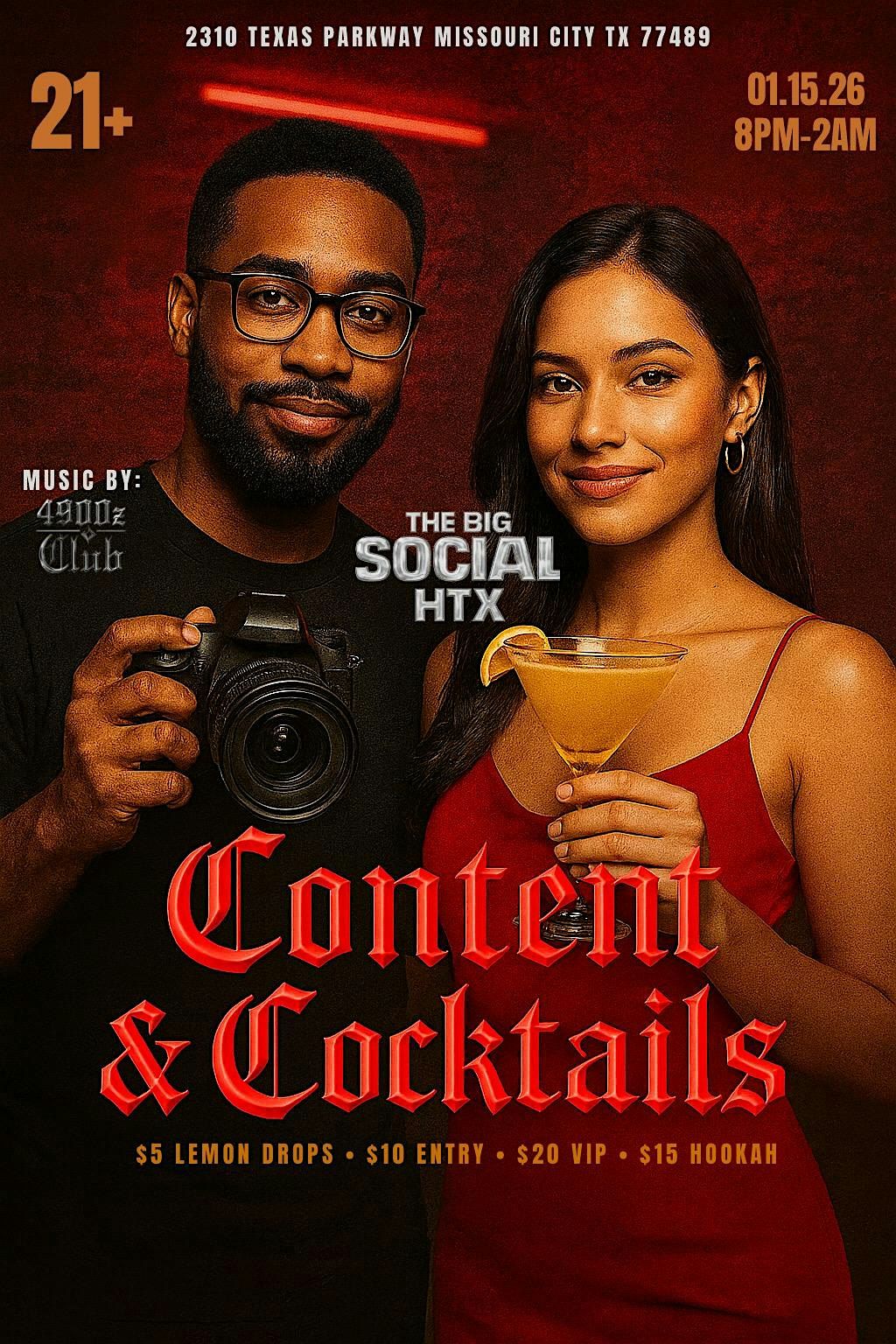 The Big Social HTX - Content & Cocktails + $1 Wings