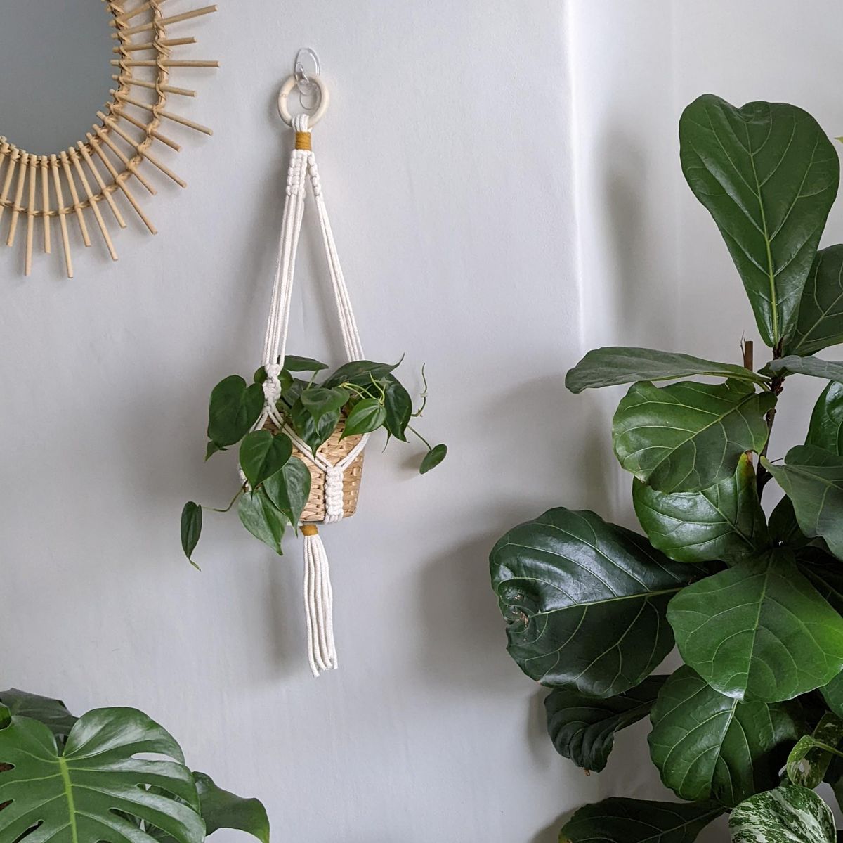 Recycled cotton plant hanger 'Charlotte'