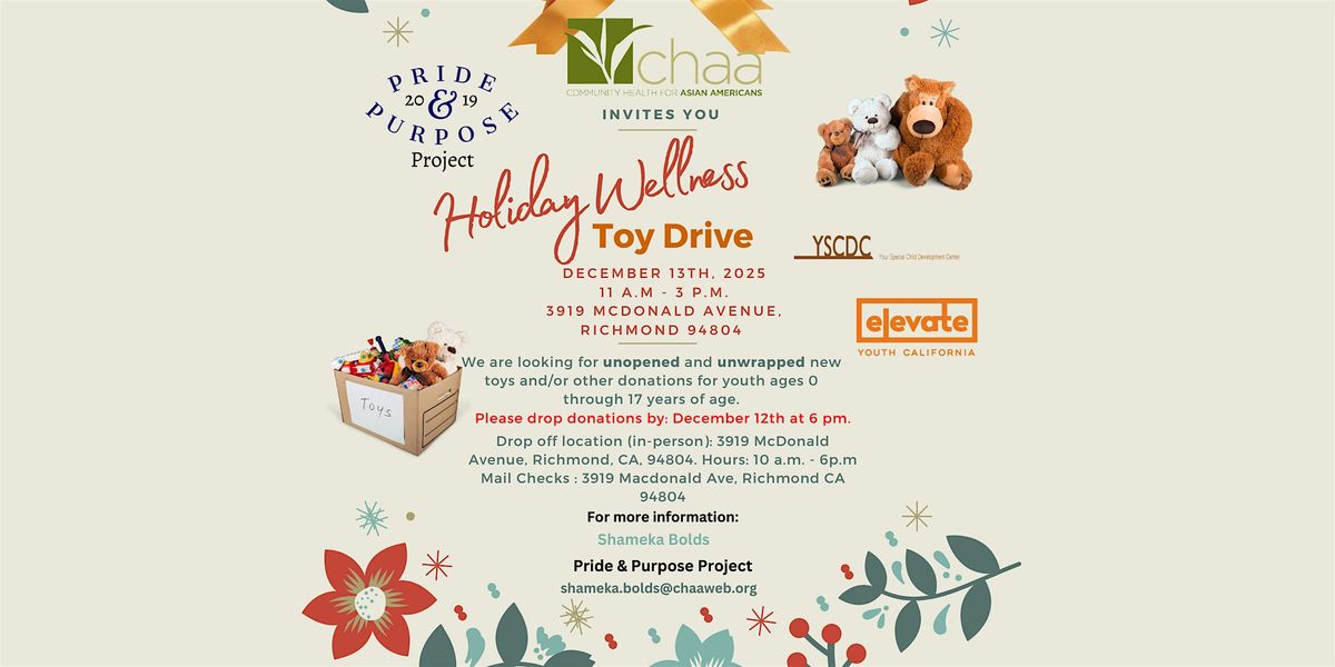 Copy of CHAA Holiday Wellness Toy Drive !!