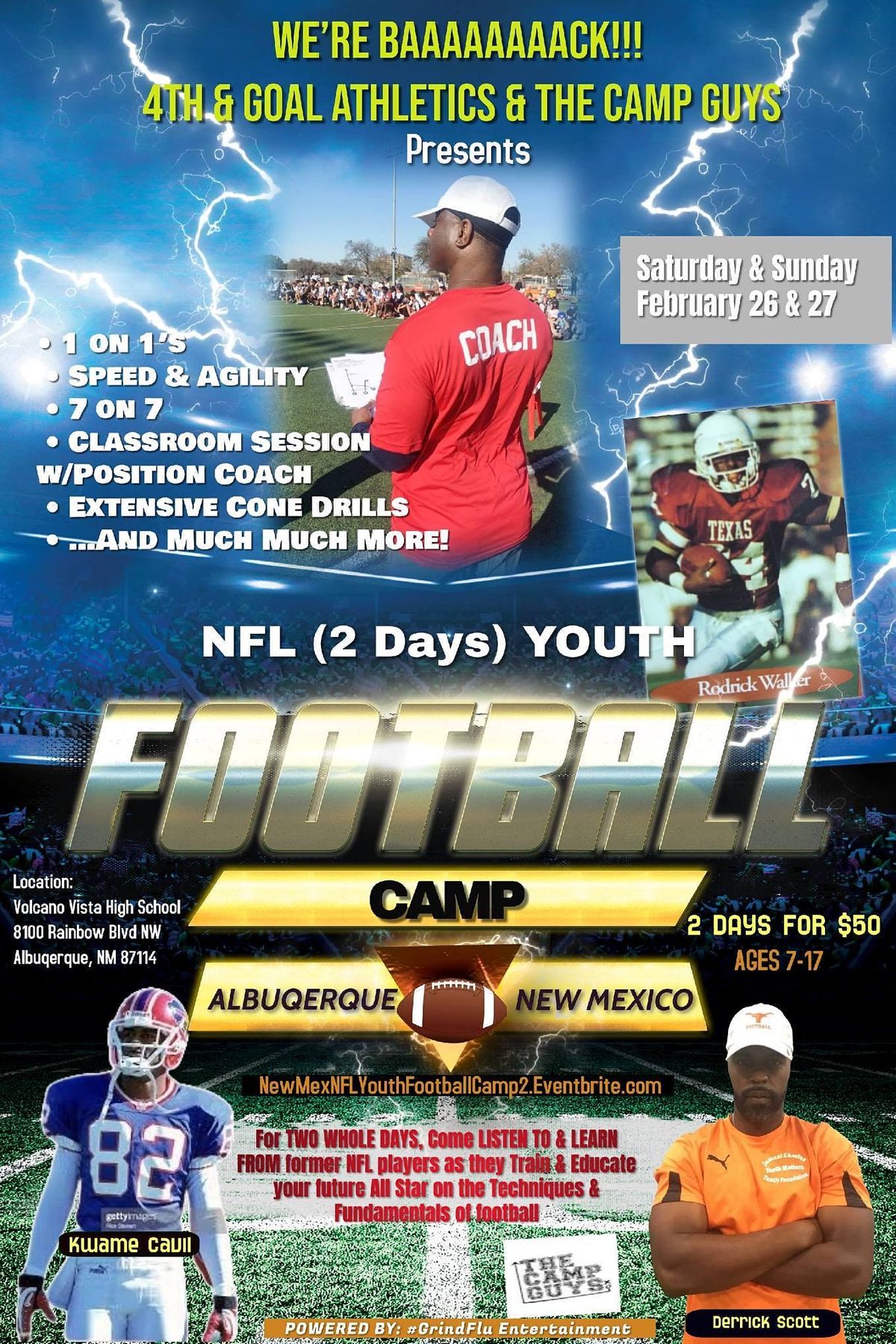 NFL YOUTH FOOTBALL CAMP (2 DAYS) ALBUQUERQUE, NEW MEXICO | Volcano NFL YOUTH FOOTBALL CAMP (2 DAYS) ALBUQUERQUE, NEW MEXICO | Volcano