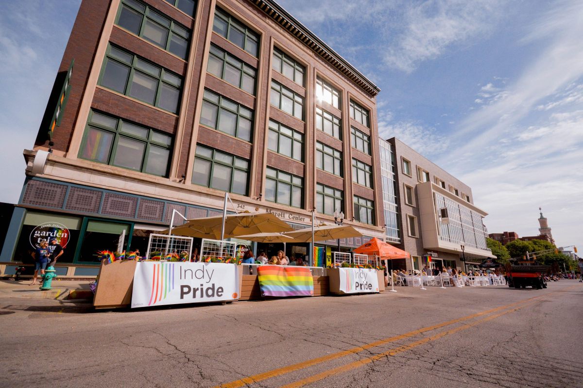 Indy Pride Parade Party 2022 Garden Table Mass Ave, Indianapolis, IN