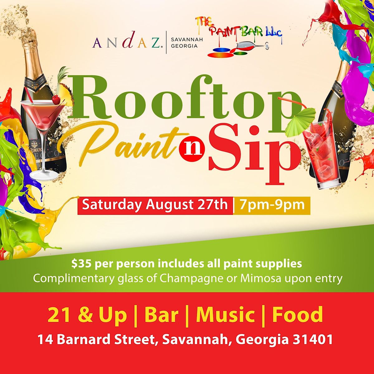 Rooftop Paint n Sip Andaz Savannah Andaz August 27, 2022