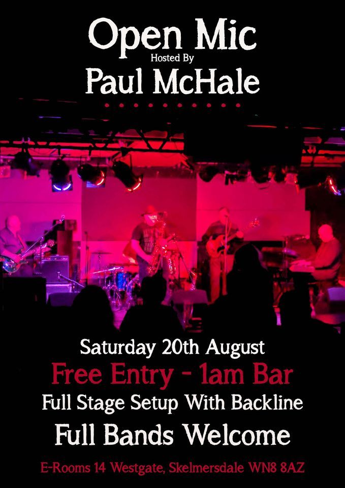 Open Mic Full Stage Setup E ROOMS, Skelmersdale, EN August 20, 2022