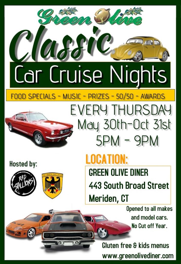 Classic Car Cruise Nights at Green Olive Diner | Green Olive Diner ...