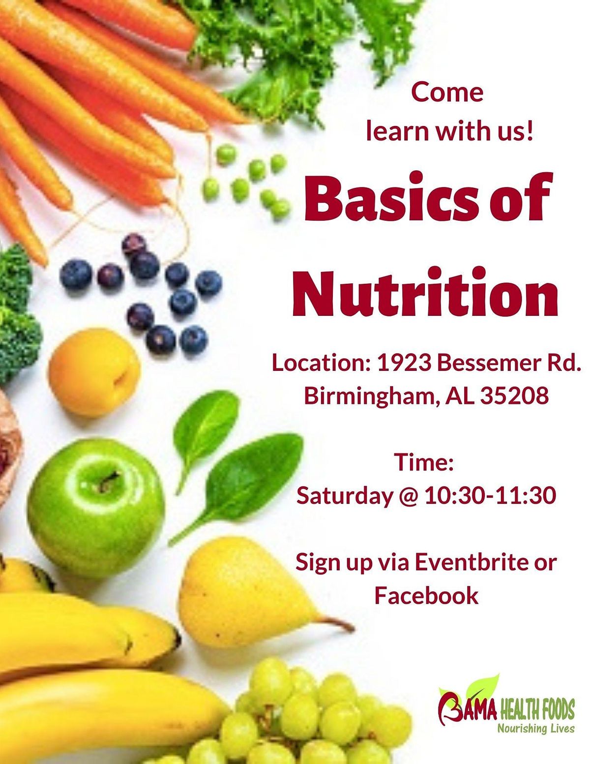 Basics of Nutrition Bama Health Foods 1923 Bessemer Rd, Birmingham