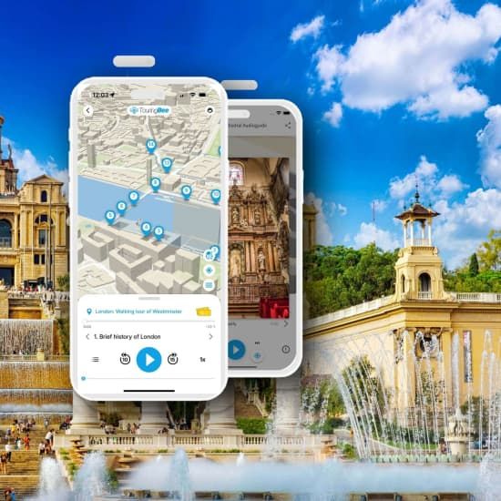 Parque de Montjuic, Barcelona con Audiogu\u00eda en App M\u00f3vil