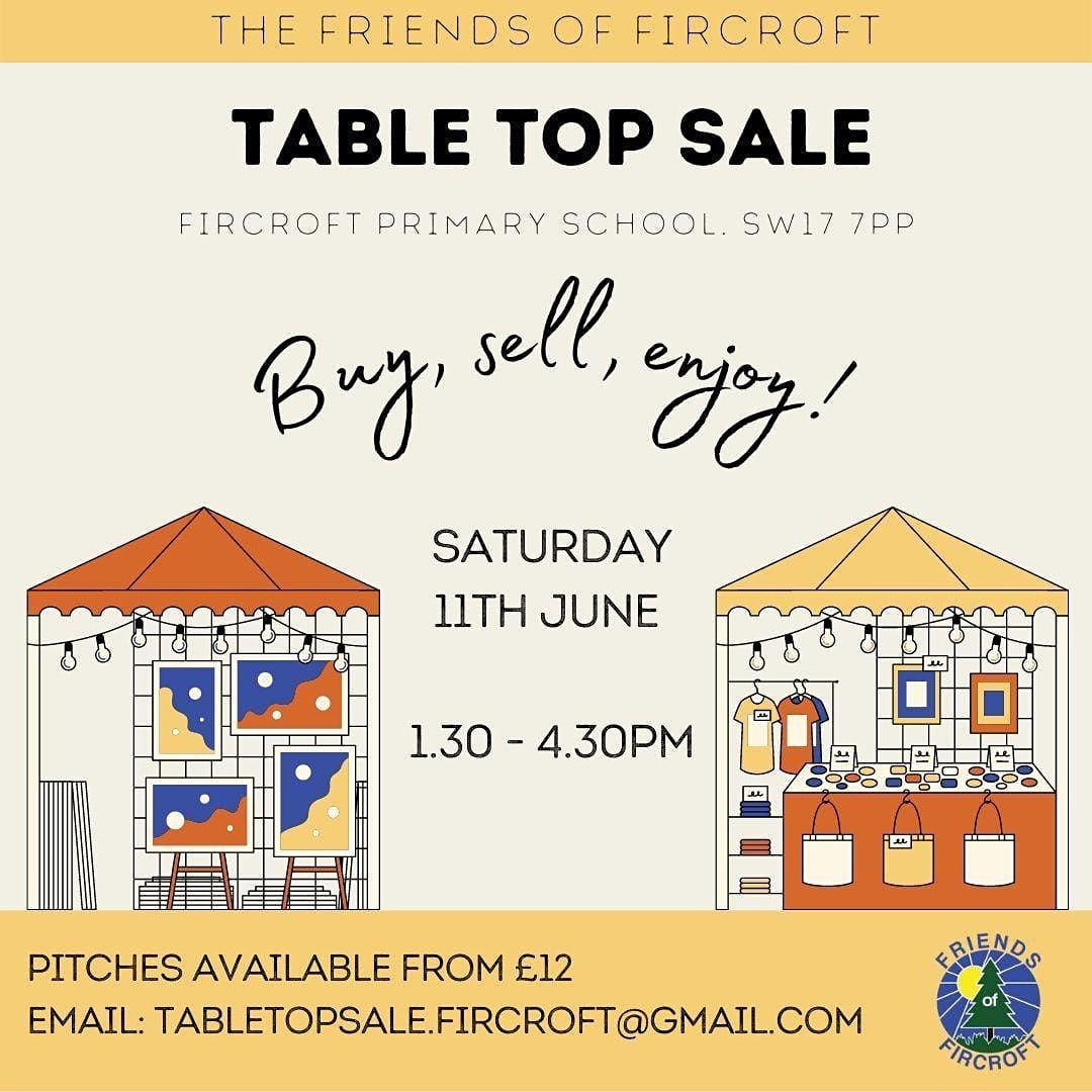 The Friends of Fircroft Table Top Sale - Pitches from \u00a312
