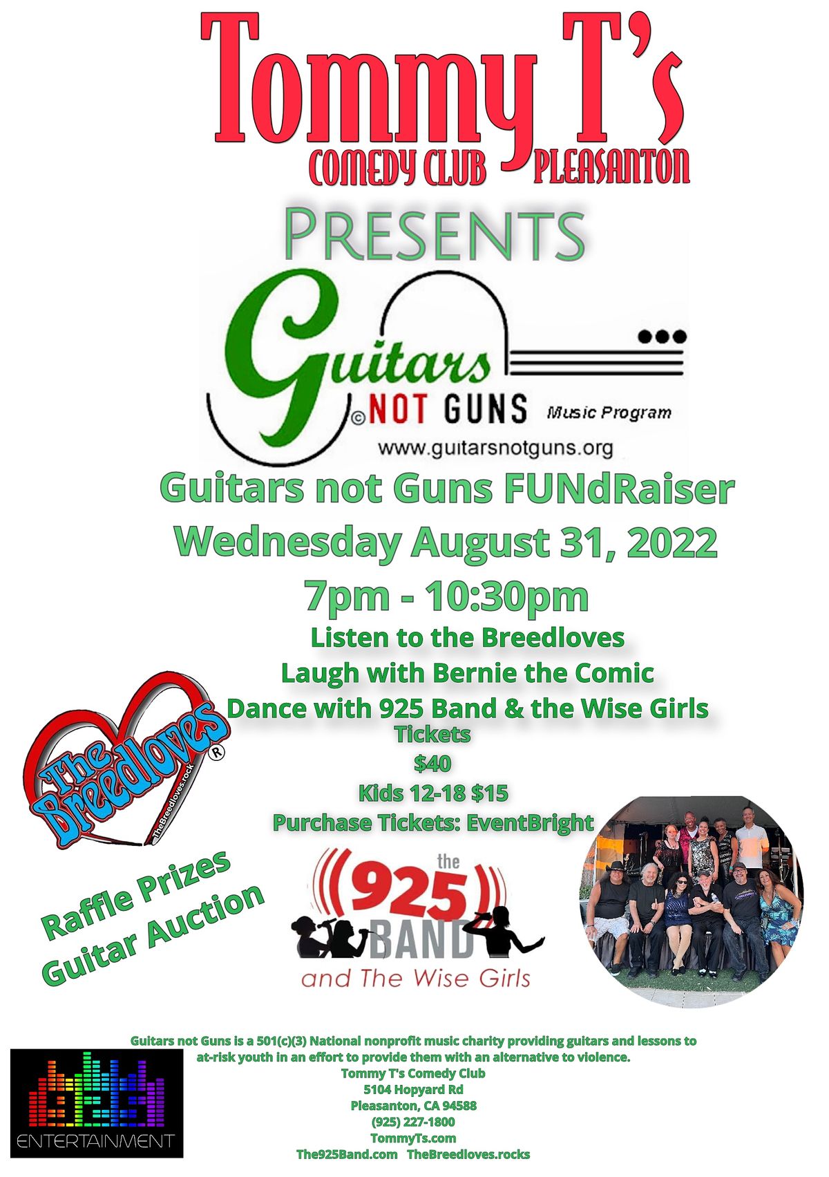 Tommy Ts Guitars Not Guns Fundraiser Tommy T's Comedy Club