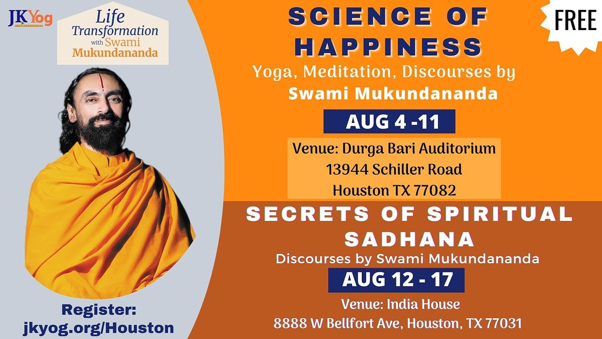 Life Trasnformation with Swami Mukundananda | India House, Houston, TX ...