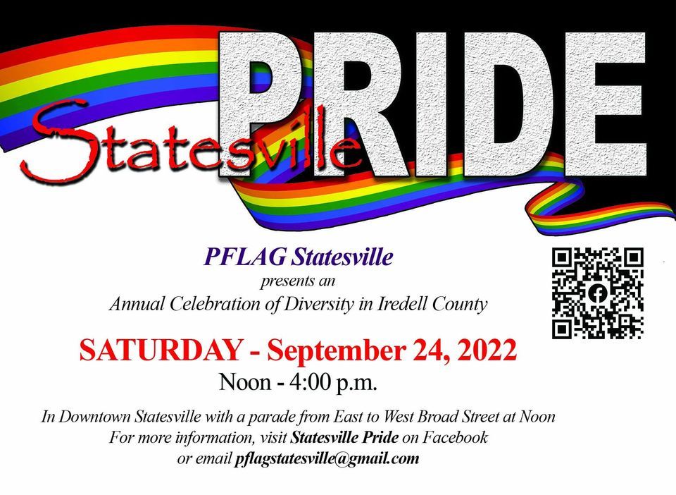 Statesville Pride Parade & Festival W Broad St, between Tradd St. and