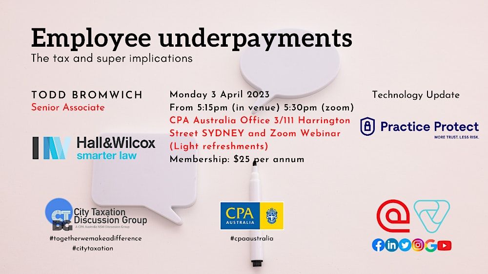 CTDG 3 April 2023 | Employee Underpayments: The Tax And Super ...