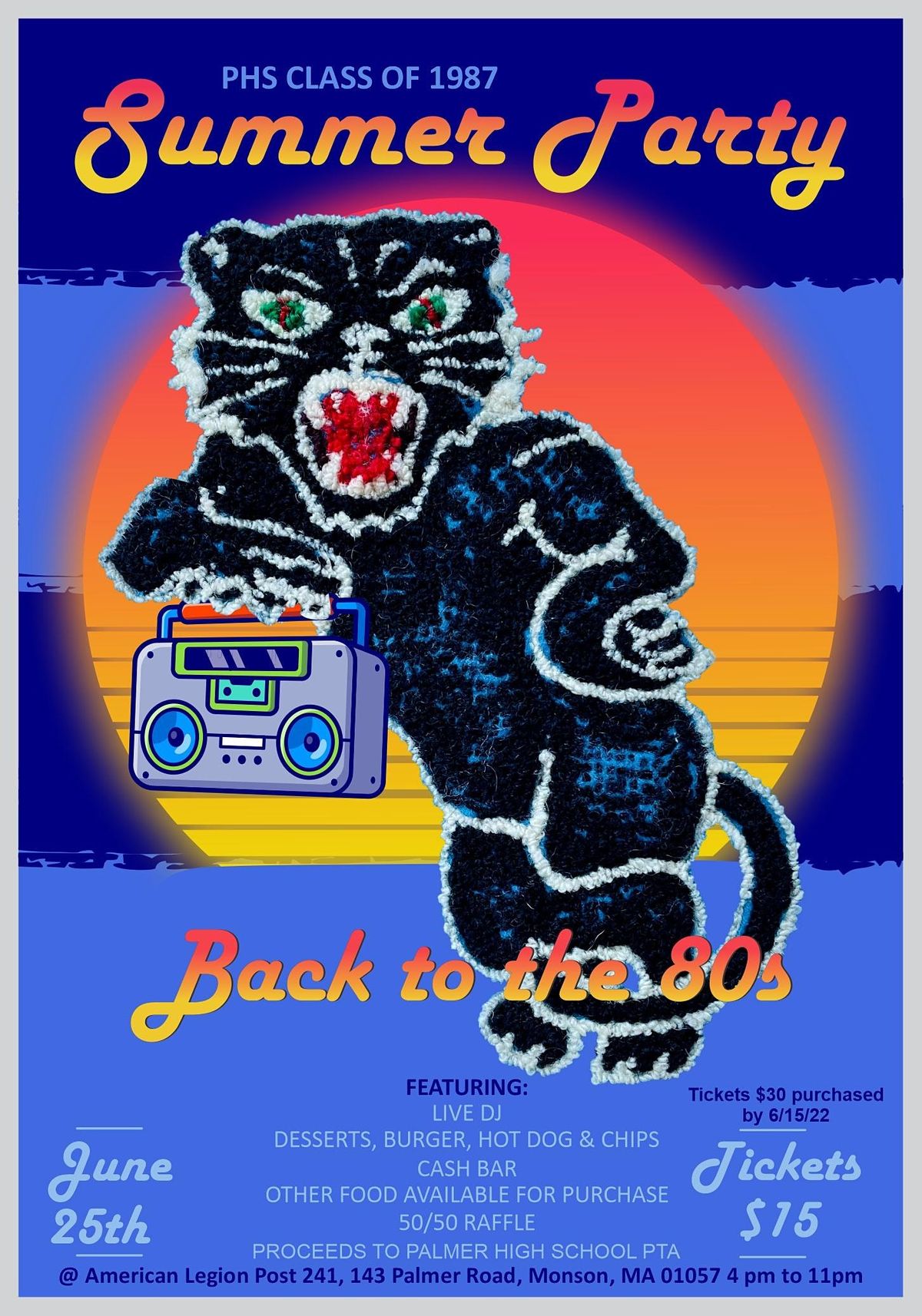 Back to the 80s Summer Party w/ class of 87 Featuring DURANARAMA