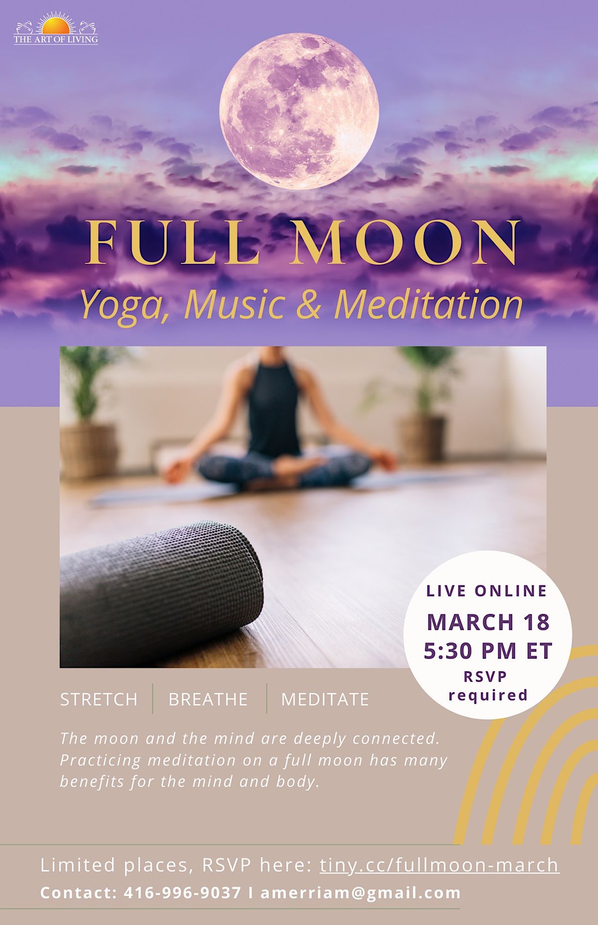 Art of Living Full Moon Meditation Gathering (All Cedarvale