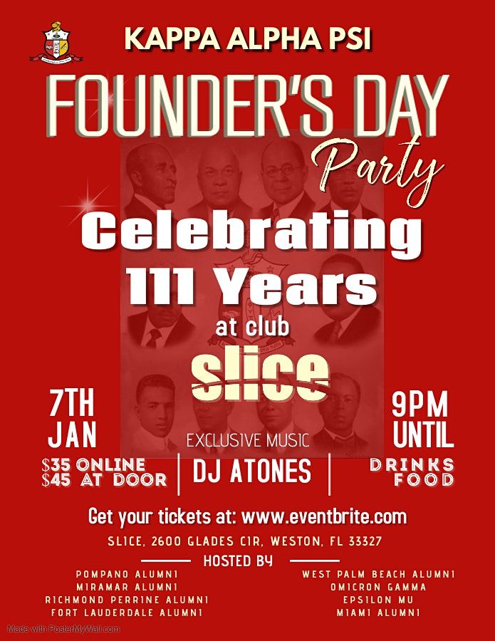 Kappa Alpha Psi Founders Day 2022 Celebration Party Slice LLC, Weston