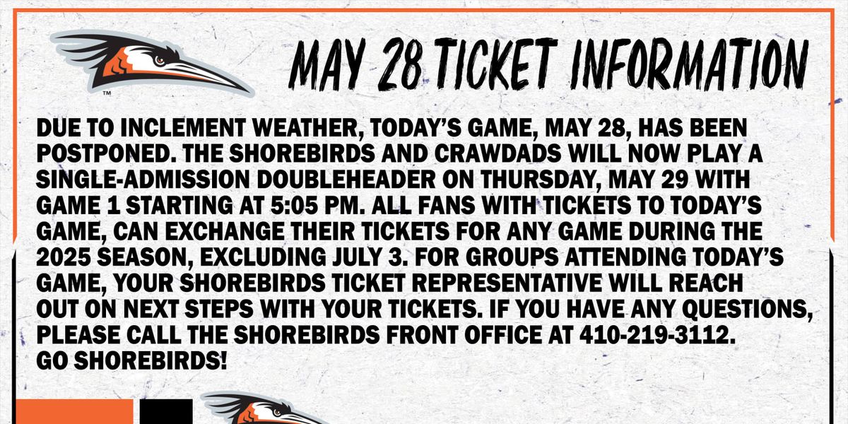 Delmarva Shorebirds vs. Hickory Crawdads