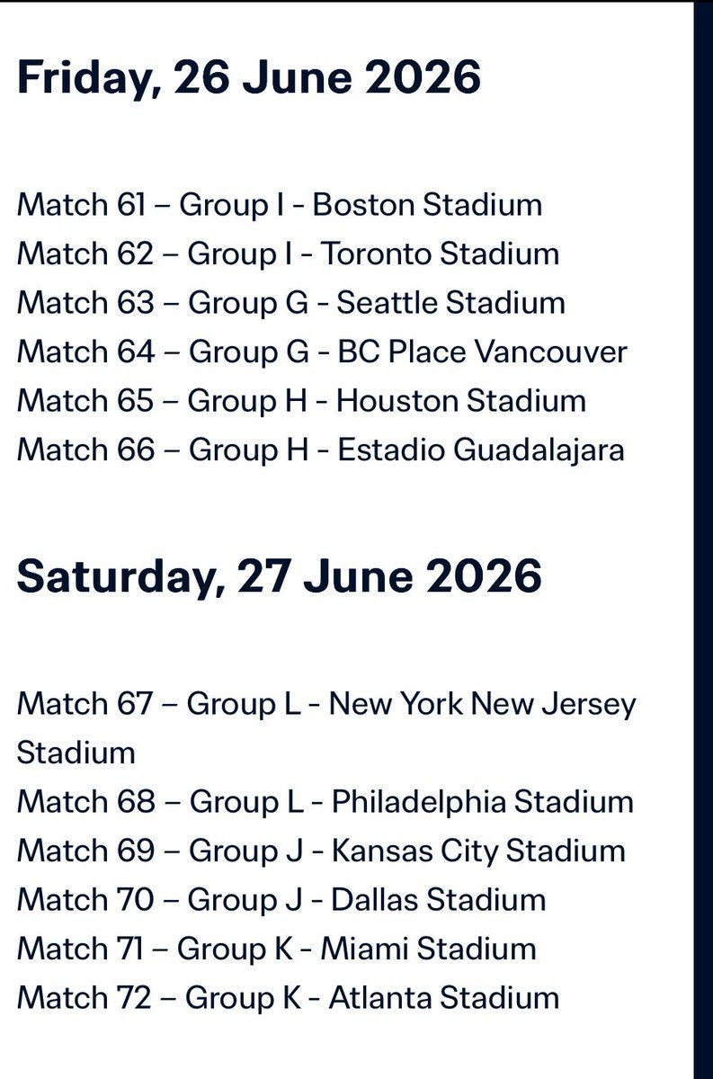 World Cup 26: Group H - Match 65