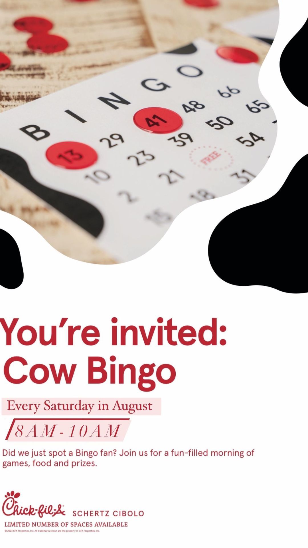 ChickfilA Bingo! ChickfilA Cibolo (885 Cibolo Valley Drive