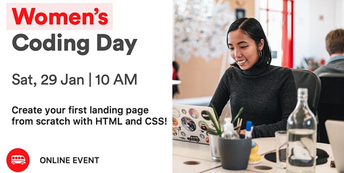 [Online workshop] Women's Coding Day - Learn to code for free in January!