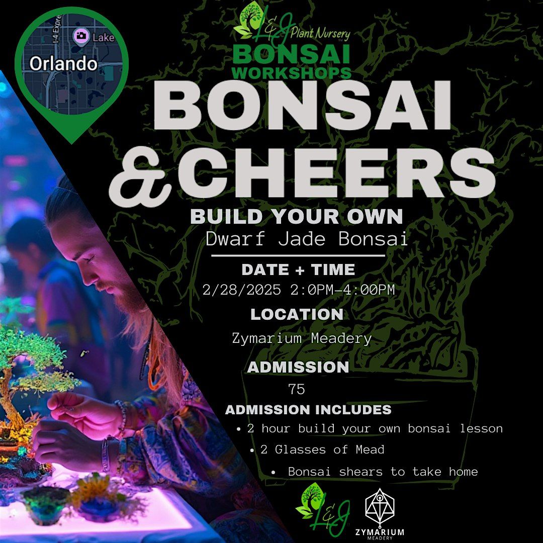 Bonsai & Cheers -Zymarium Meadery - L&J Nursery - Dwarf Jade Bonsai