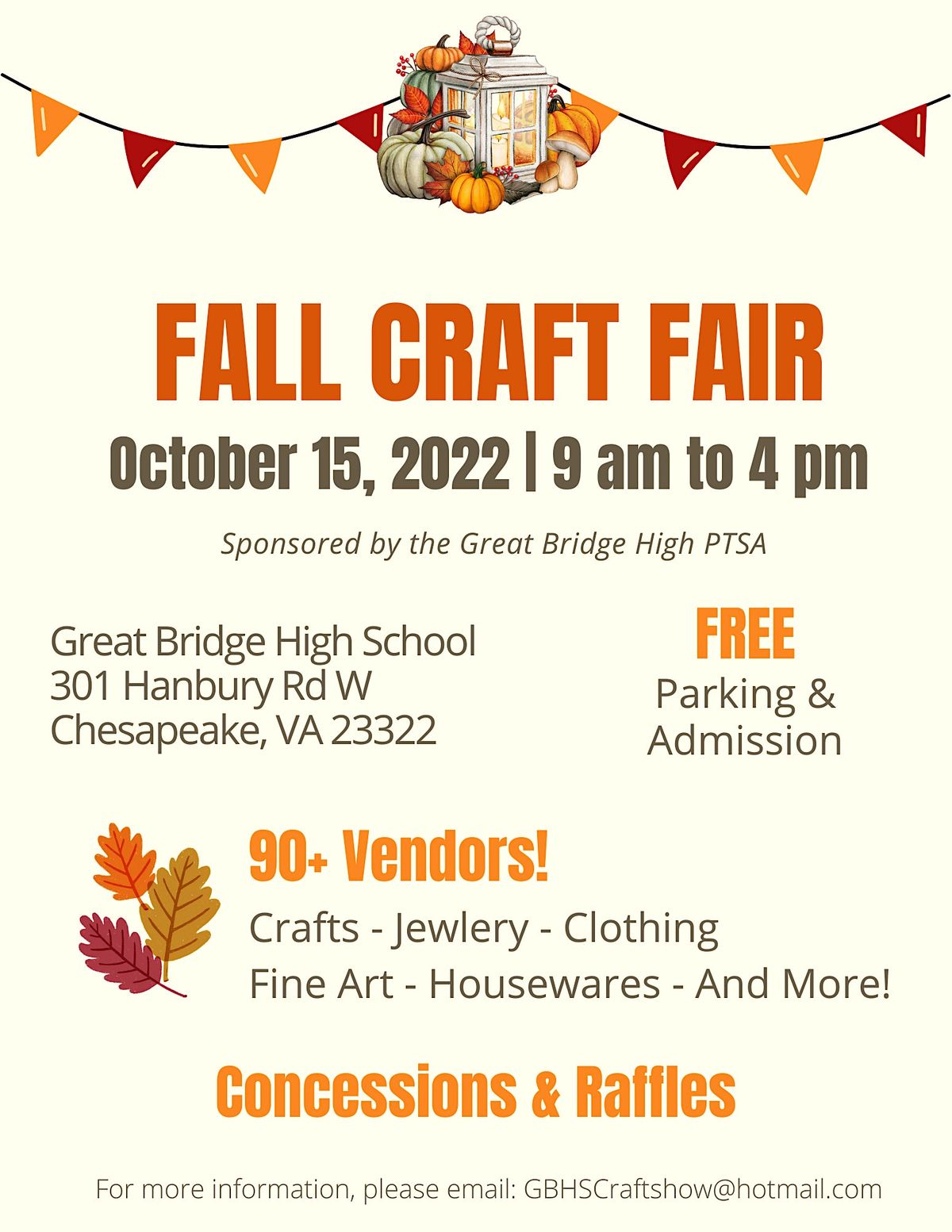 GREAT BRIDGE HIGH SCHOOL PTSA CRAFT FAIR Great Bridge High School Great bridge high school ptsa craft fair great bridge high school