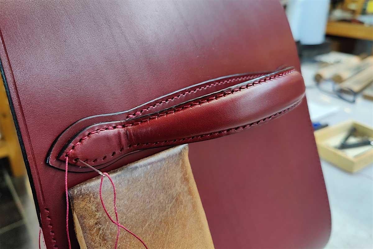 Leather craft courses. Make a hand sewn leather bag
