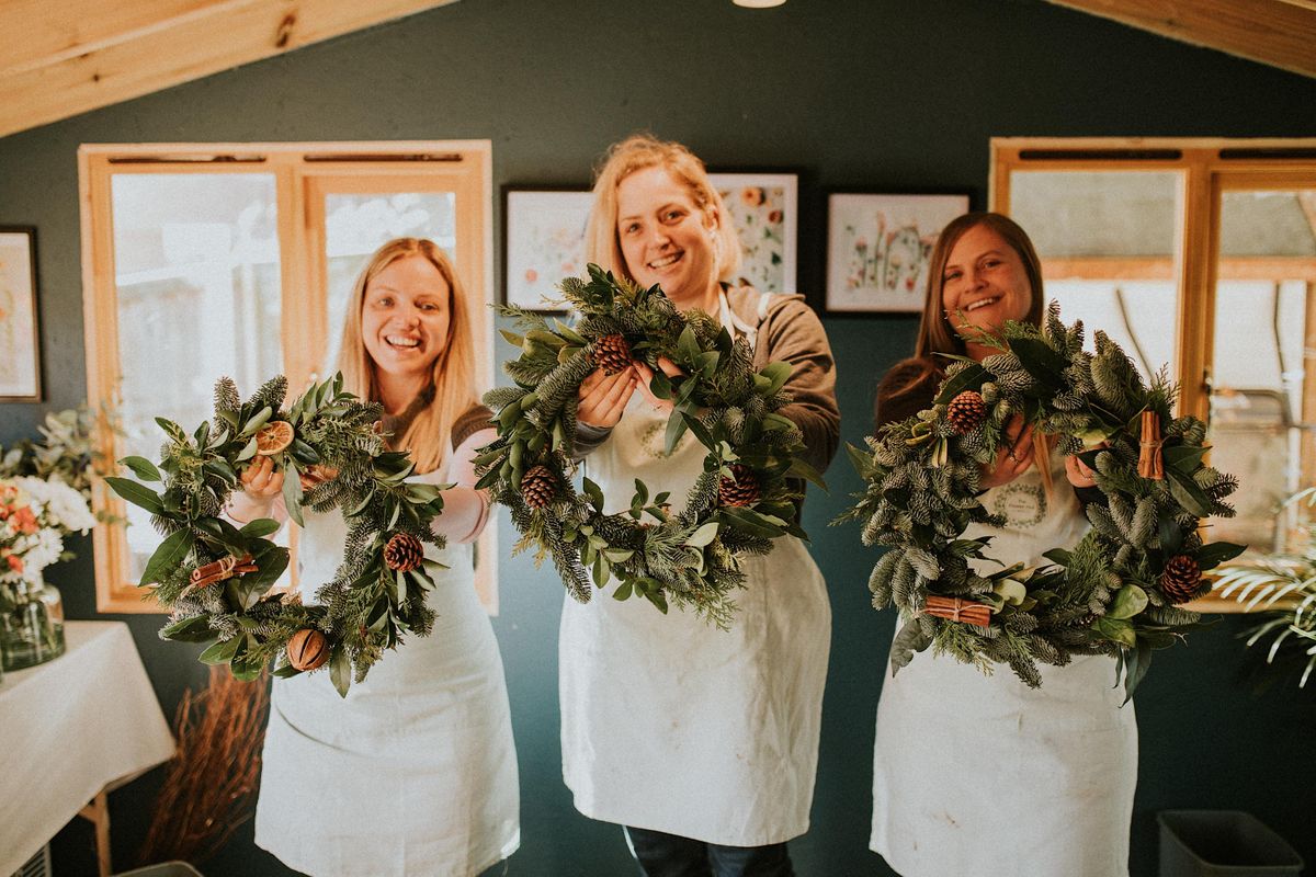 Wreath making with The Flower Hut Bristol The Flower Hut Bristol