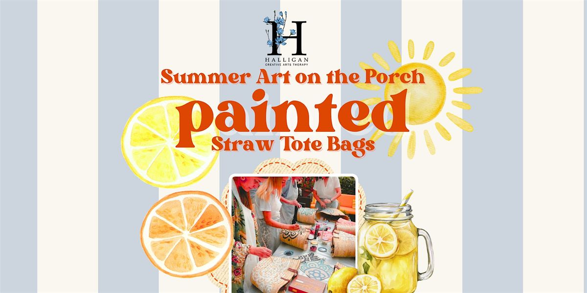 Summer on the Porch: Painted Straw Tote Bags