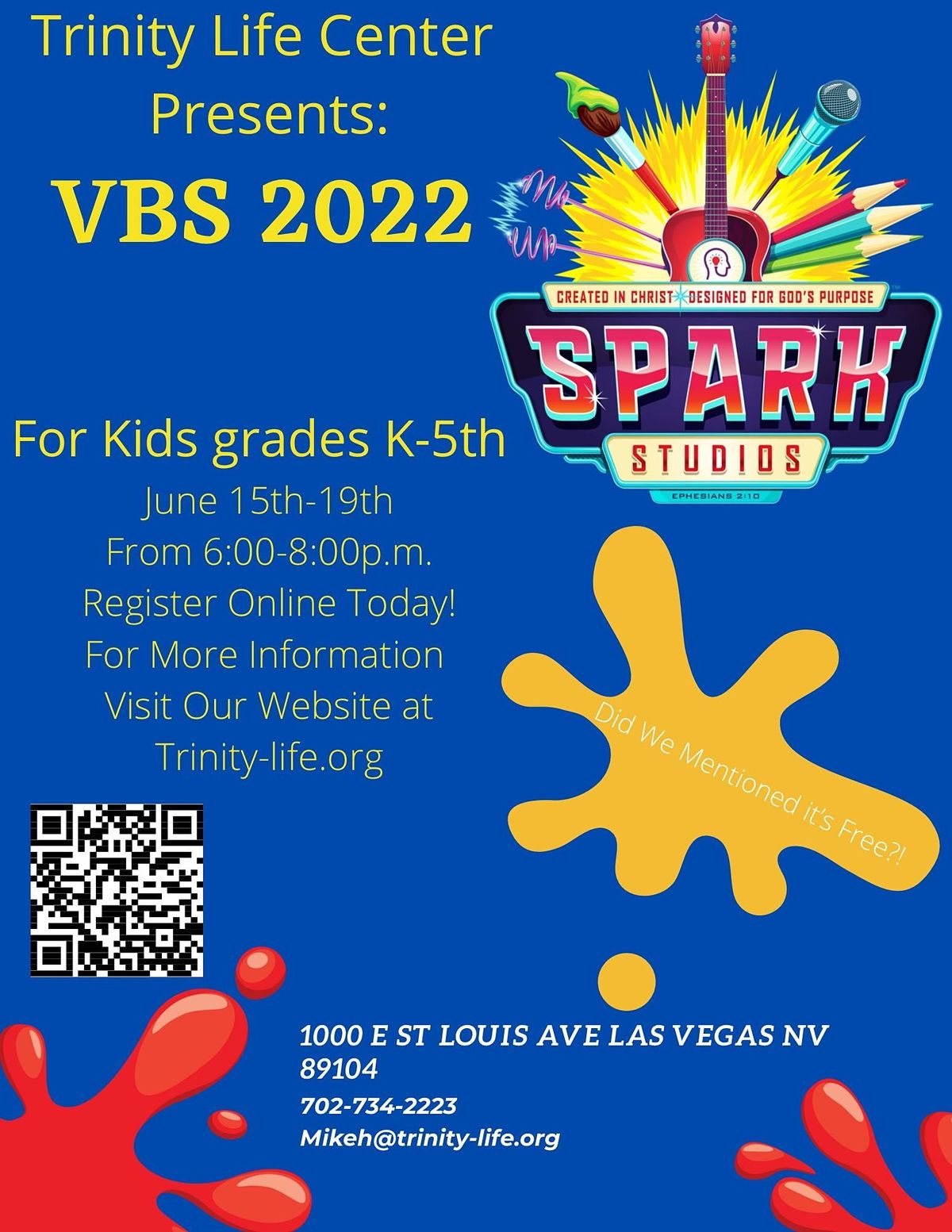 Spark Studios VBS 1000 E St Louis Ave, Las Vegas, NV June 15 to June 18