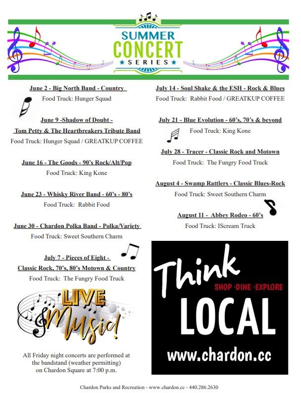 Concerts in the Park Chardon Square June 2, 2023