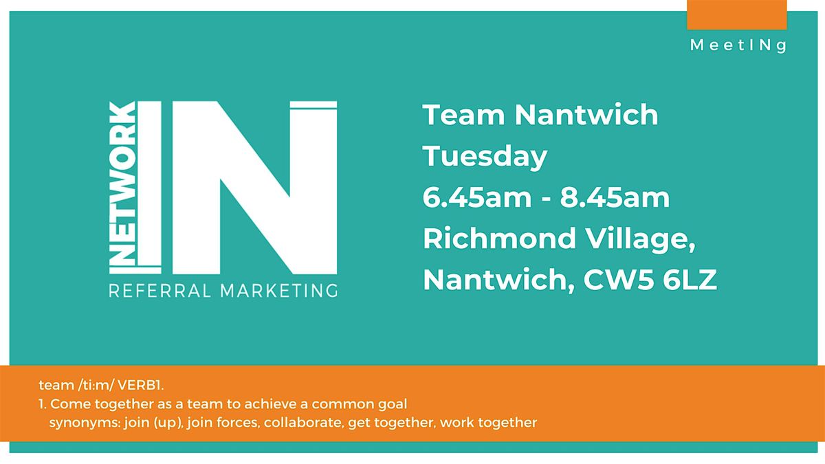 NetworkIN Team Nantwich Breakfast Fortnightly Meeting
