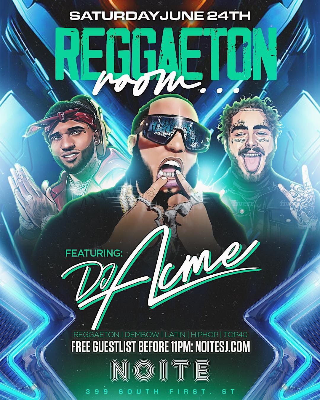 REGGAETON ROOM Saturday! @ The New NOITE Nightclub Downtown San Jose!