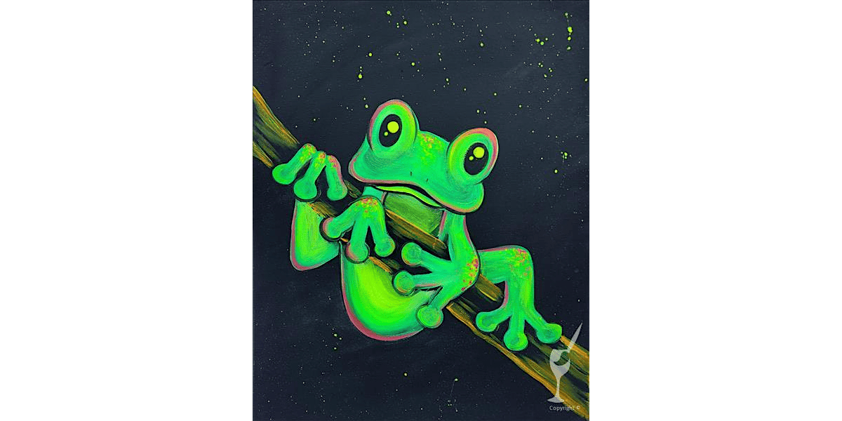Just Hanging Neon Frog - Paint and Sip in San Antonio | Classpop!\u2122