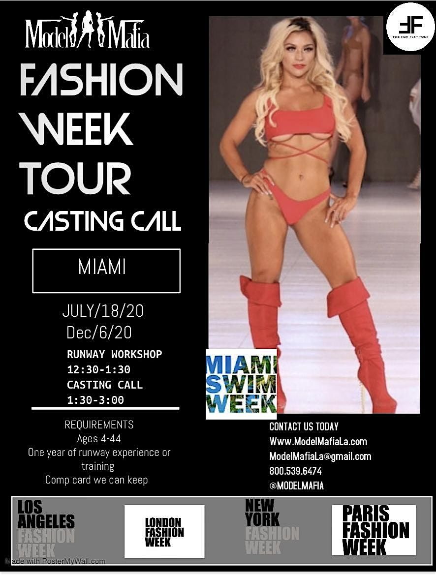 MIAMI ART WEEK  CASTING CALL AND RUN WAY BOOTCAMP