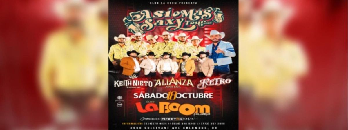ASI O MAS CLARO SAXI TOUR, ALIANZA, RETRO, KEITH COLOMBUS