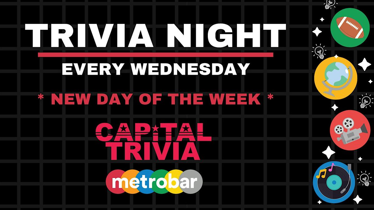 Trivia Night Wednesdays with Capital Trivia at metrobar